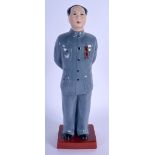 A CHINESE PORCELAIN FIGURE OF CHAIRMAN MAO 20th Century. 32 cm high.