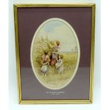 Myles Birket Foster 1825-1899 Framed watercolour depicting children picking fruit 23 x 15cm.