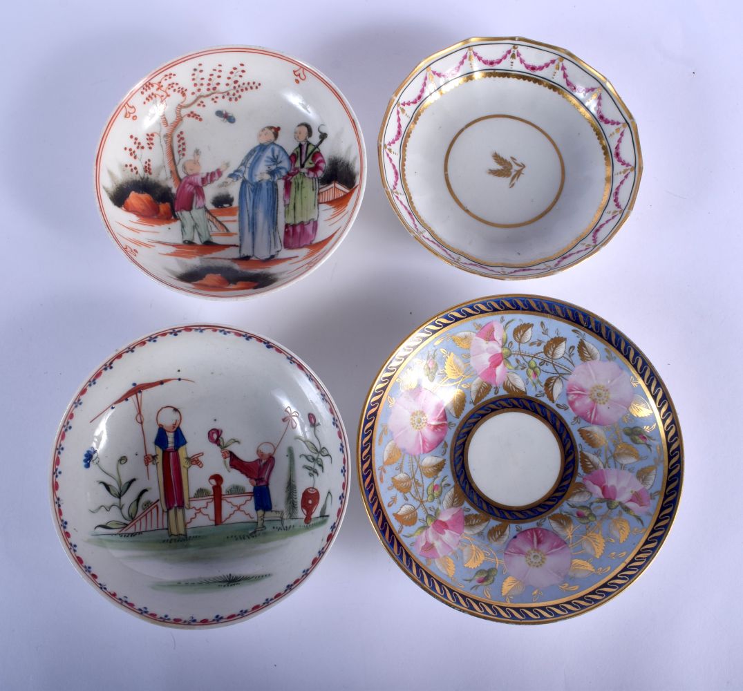 A collection of 18th c. New Hall: Tea bowl and saucer with oriental figures pattern 20, a rare trio - Image 3 of 4