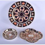 Royal Crown Derby plate painted with imari pattern 1128, date code 1920, a four lobed dish imari pat