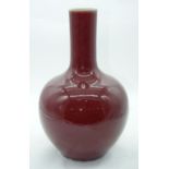 A Chinese Flambe glazed vase 35cm.