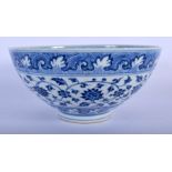 A CHINESE BLUE AND WHITE CONICAL FORM BOWL 20th Century. 21 cm diameter.