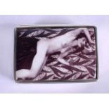 A SILVER EROTIC PILL BOX. 39 grams. 5 cm x 3.5 cm.