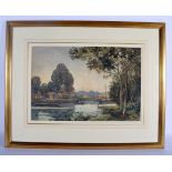 John Robertson Miller (1800-1900) Scottish, Watercolour, River scene. Image 44 cm x 30 cm.