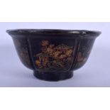 A VERY RARE 17TH/18TH CENTURY CHINESE LACQUERED LOBED TEABOWL Kangxi/Yongzheng. 9.5 cm wide.