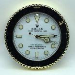 A CONTEMPORARY ROLEX TYPE WALL CLOCK. 34 cm diameter.