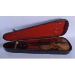 A TWO PIECE BACK VIOLIN. 58 cm long.