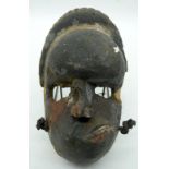 TRIBAL AFRICAN ART IBIBO SICKNESS MASK. The Ibibio live in southern Nigeria, west of the Ibo, near