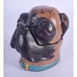 A CONTEMPORARY COLD PAINTED DOG INKWELL. 8 cm x 6 cm.