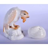 Royal Worcester netsuke series Blackcock date mark 1916, and a Snail date mark 1916. 8cm high (2)