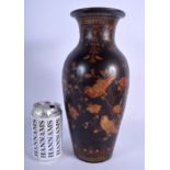 A 19TH CENTURY JAPANESE MEIJI PERIOD LACQUERED PORCELAIN VASE painted with birds within landscapes.