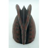 TRIBAL AFRICAN ART MOSSI WAN PESEGO MASK from Burkina Faso. This style of mask depicts the head of a