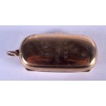 AN ANTIQUE 9CT GOLD SOVEREIGN CASE. 34.8 grams. 6 cm x 3 cm.