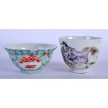 TWO EARLY 20TH CENTURY CHINESE PORCELAIN TEABOWLS Guangxu/Republic. 7.5 cm wide. (2)