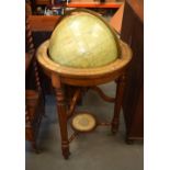 A LARGE ANTIQUE 18INCH MERCHANT SHIPPERS GLOBE upon oak supports. 110 cmx 60 cm.