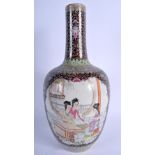 A CHINESE REPUBLICAN PERIOD FAMILLE ROSE PORCELAIN BULBOUS VASE painted with figures within landscap