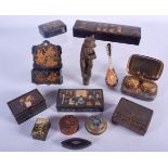 A REGENCY SILVER INLAID TORTOISE SHELL TOOTH PICK BOX together with a rare COQUILLA nut box etc. Lar