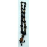 A Chinese hardstone and agate necklace 90cm.