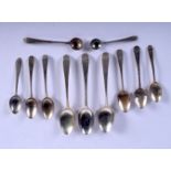 ASSORTED ANTIQUE SILVER SPOONS in various sizes and dates. 183 grams. (qty)