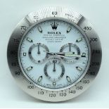 A CONTEMPORARY ROLEX TYPE WALL CLOCK. 34 cm diameter.