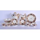 Early 19th c. Paris La Courtille part tea and coffee service, the borders painted with scrolling fol