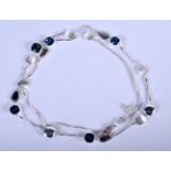 A SILVER GEM SET BRACELET. 49 grams. 94 cm long.