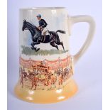 A RARE ROYAL DOULTON GRAND NATIONAL ROYAL MAIL 1937 MUG. 15 cm high.