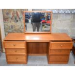 A G Plan 6 drawer dressing table with adjustable mirror . 154 x 69 x 46cm.