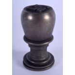 A CONTINENTAL SILVERED BRONZE SEAL. 6.5 cm high.