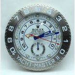 A CONTEMPORARY ROLEX TYPE WALL CLOCK. 34 cm diameter.