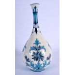 Late 19th c. Hadley’s Worcester Faience art nouveau style vase with two tone blue decoration, puce F