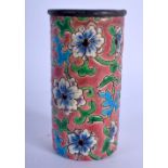 AN ANTIQUE FRENCH LONGWY ENAMELLED VASE. 8.25 cm high.