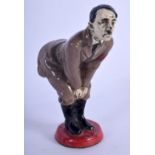 A CONTEMPORARY COLD PAINTED LEAD HITLER LEAD PIN CUSHION. 12 cm high.