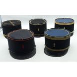 A collection of vintage French Sapeurs Pompiers felt Kepi (5).