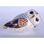 Royal Crown Derby paperweight of a Owl, ceramic stopper. 13cm long