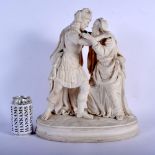 A LARGE 19TH CENTURY EUROPEAN PARIAN WARE FIGURE OF TWO MALES modelled in each others arms. 38 cm x