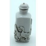 A Chinese Snuff bottle decorated with ducks and children 7cm