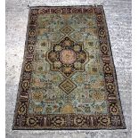A Persian Silk rug 133 x 79cm.