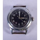 A VINTAGE WALTHAM BLACK DIAL WATCH. 28 grams overall. 3.5 cm wide.