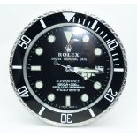 A CONTEMPORARY ROLEX TYPE WALL CLOCK. 34 cm diameter.