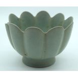 A Small Chinese Celadon petal shaped vase 10 x15 cm.