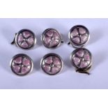 ASSORTED SILVER AND ENAMEL BUTTONS. 12 grams. 1.5 cm wide. (6)