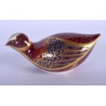 Royal Crown Derby paperweight of a Quail. 14.5cm long