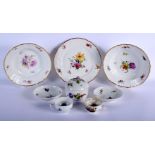 A collection of 18th c. & 19th c. Royal Copenhagen porcelain including a sucrier and cover, two teac