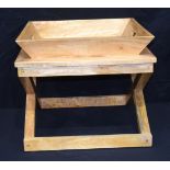 A wooden side table with a matching tray 39 x 55cm (2).