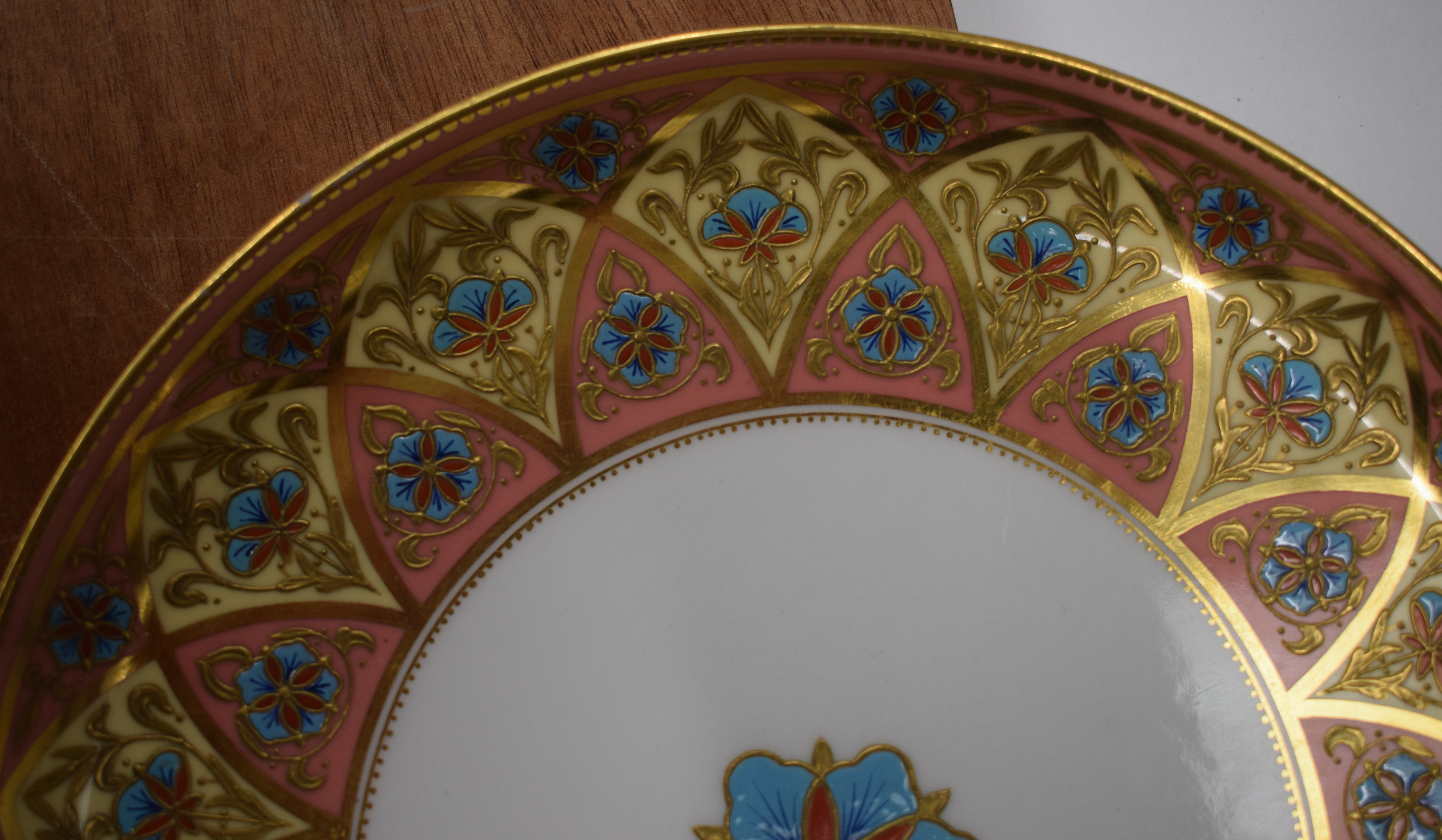 Royal Crown Derby fine plate painted in middle eastern style influenced by Sir Christopher Dresser d - Image 5 of 8