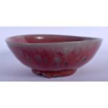 A CHINESE QING DYNASTY MUSHROOM LIPPED FLAMBE GLAZE BOWL probably Jiaqing period. 15 cm diameter.