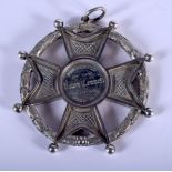 AN ANTIQUE SILVER TOWN COUNCIL PRESENTATION PENDANT. 85 grams. 10 cm wide.