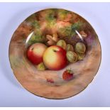 Royal Worcester plate painted with fruit by Wm. Moseley, signed, date mark 1938. 17.5cm diameter