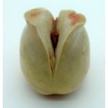 A VERY RARE 19TH CENTURY JAPANESE MEIJI PERIOD CARVED IVORY EROTIC OKIMONO modelled as a vagina form